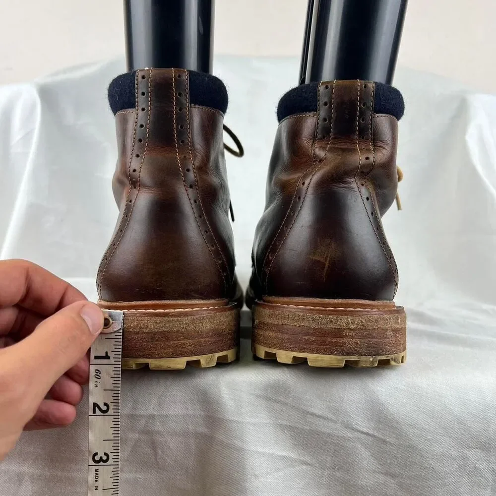 Woolrich Woodwright Brown Leather Toe Lug Sole Boots Size 12